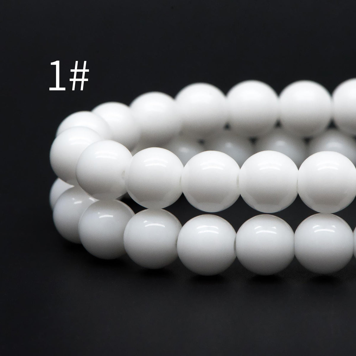 48pcs Smooth Round Glass beads 8mm, Full strand (GM-041)
