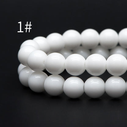 48pcs Smooth Round Glass beads 8mm, Full strand (GM-041)