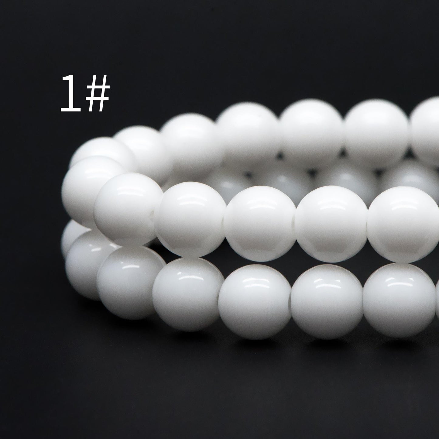 48pcs Smooth Round Glass beads 8mm, Full strand (GM-041)