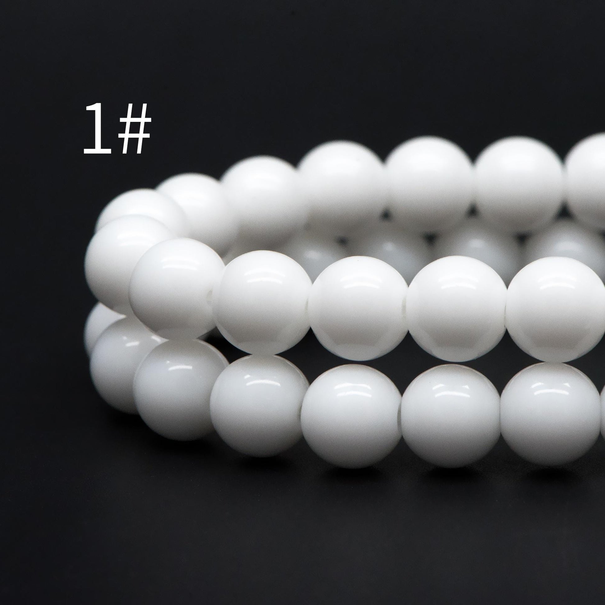 48pcs Smooth Round Glass beads 8mm, Full strand (GM-041)