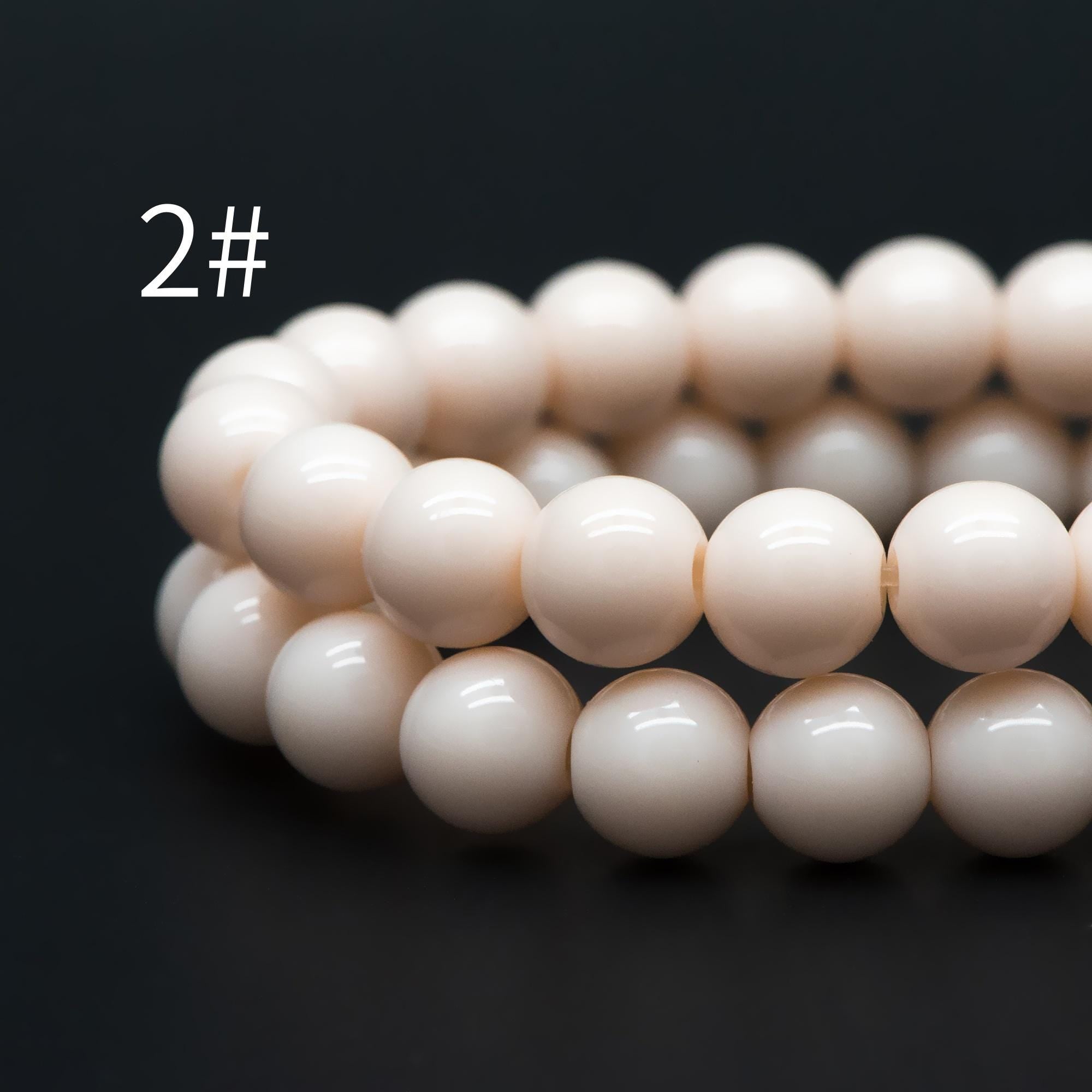 48pcs Smooth Round Glass beads 8mm, Full strand (GM-041)