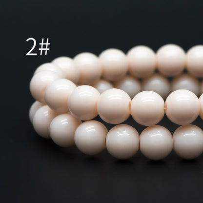 48pcs Smooth Round Glass beads 8mm, Full strand (GM-041)
