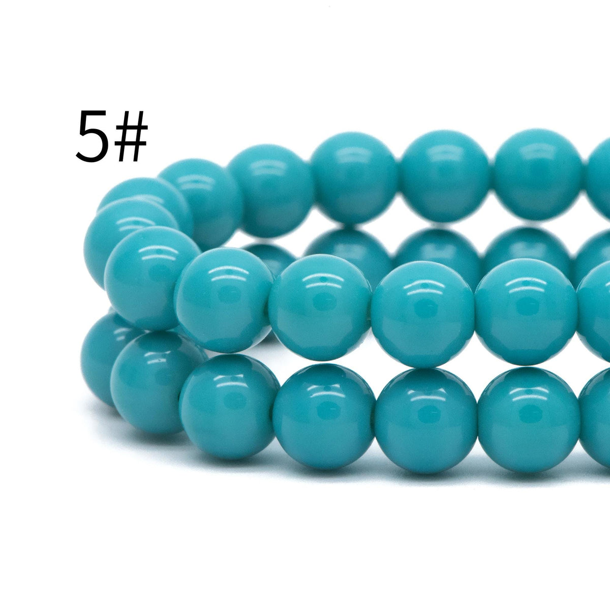 48pcs Smooth Round Glass beads 8mm, Full strand (GM-041)
