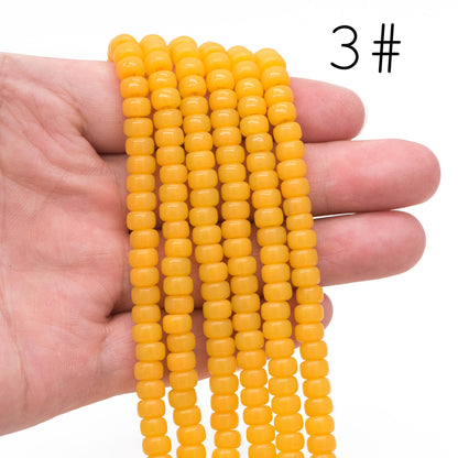 95pcs Smooth Rondelle Glass Beads, 6x4mm, Candy Color Crystal Beads (GM-044)