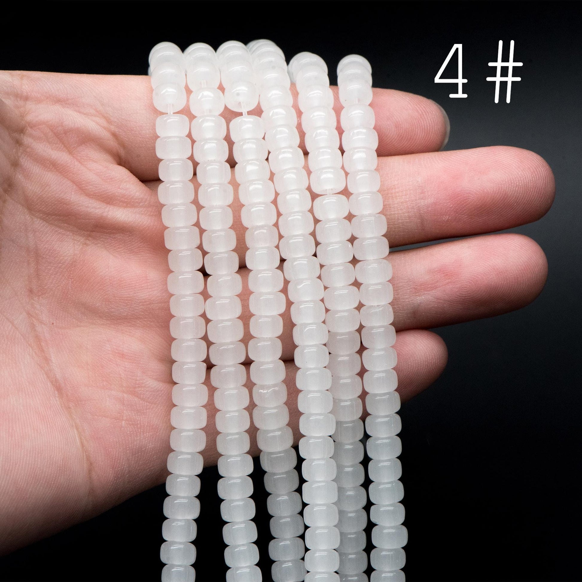 95pcs Smooth Rondelle Glass Beads, 6x4mm, Candy Color Crystal Beads (GM-044)