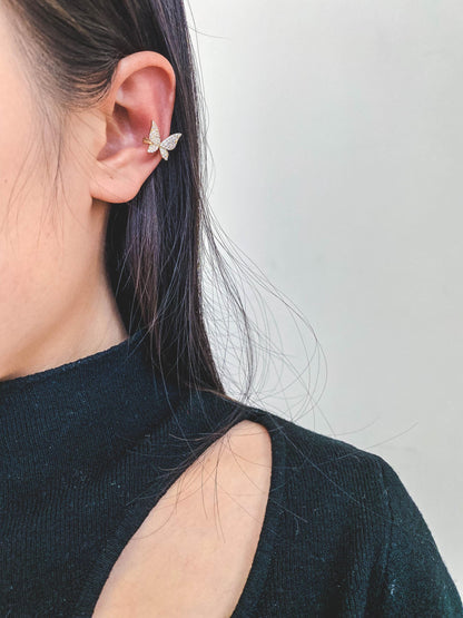 2pcs CZ Pave Gold Ear Cuff, Cartilage, Dainty Earcuff Earring (GB-1665)
