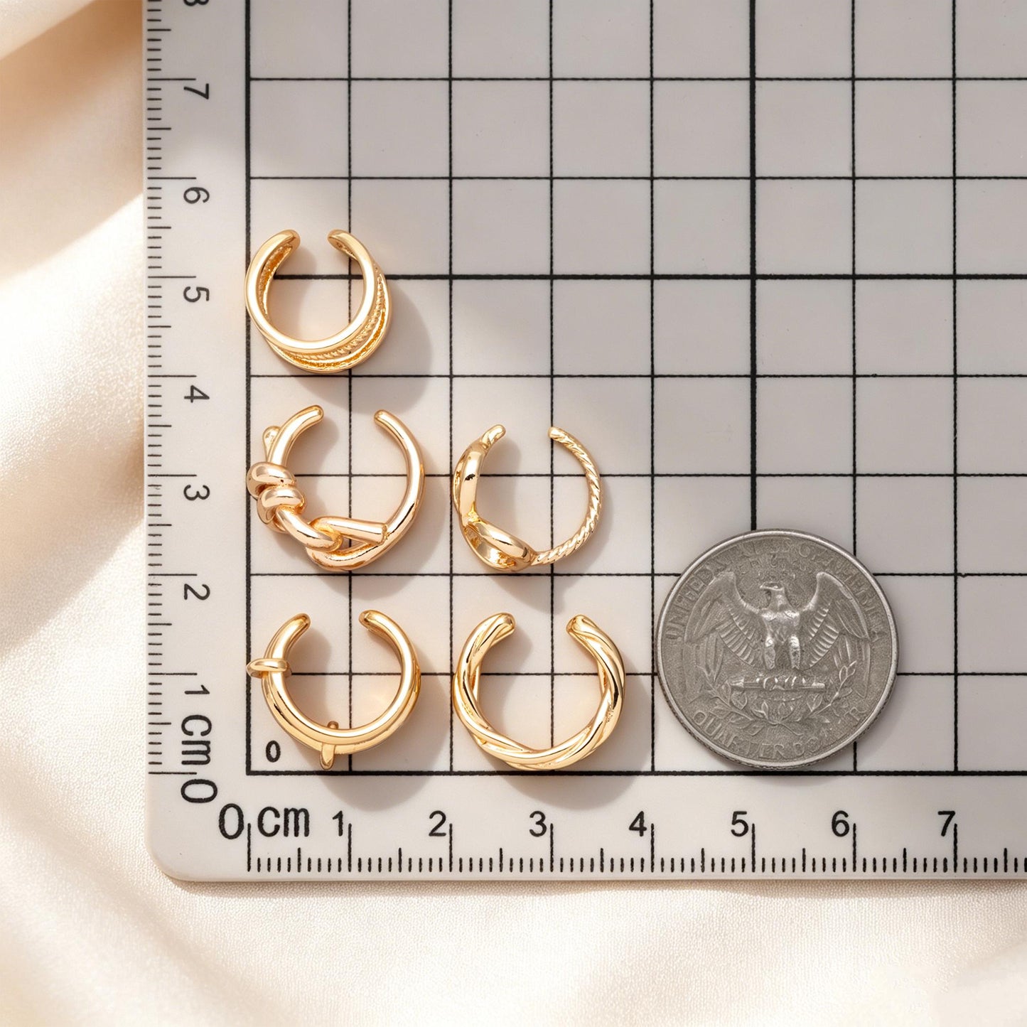 10pcs Gold Ear Cuff, Cartilage Ear Cuff, Gold Plated Ear Cuff, Knot Ear Cuff, Cartilage Earrings (GB-2121)