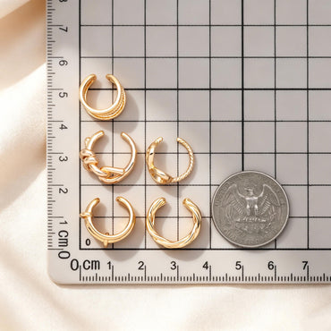 10pcs Gold Ear Cuff, Cartilage Ear Cuff, Gold Plated Ear Cuff, Knot Ear Cuff, Cartilage Earrings (GB-2121)