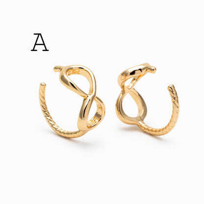 10pcs Gold Ear Cuff, Cartilage Ear Cuff, Gold Plated Ear Cuff, Knot Ear Cuff, Cartilage Earrings (GB-2121)