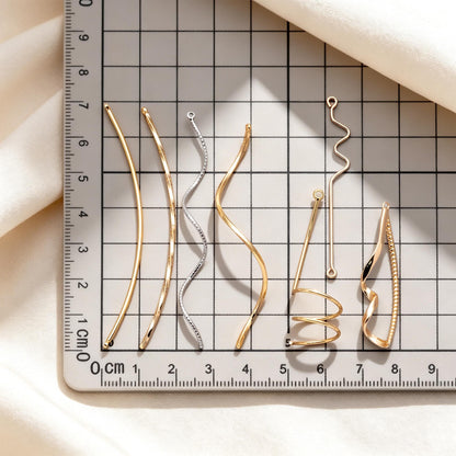10pcs Gold/ Silver Earring Wire Charms, Gold/ Rhodium plated Brass Chain Bar Pendants, Earwire Connector Findings (GB-454)