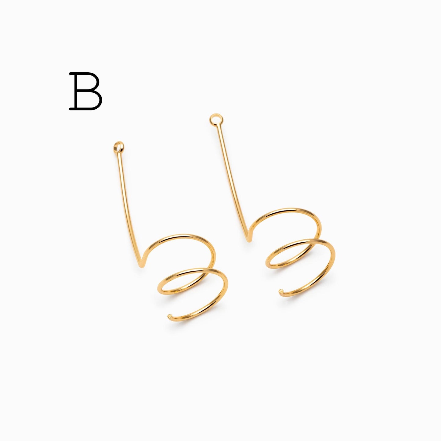 10pcs Gold/ Silver Earring Wire Charms, Gold/ Rhodium plated Brass Chain Bar Pendants, Earwire Connector Findings (GB-454)