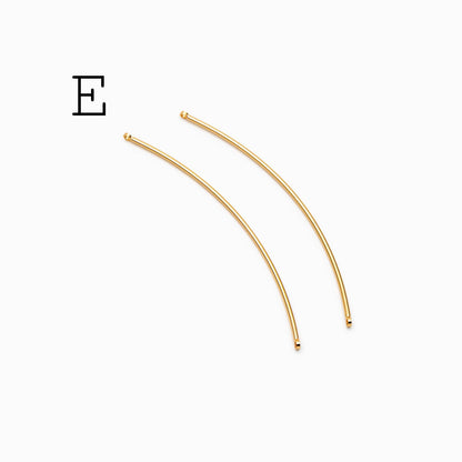 10pcs Gold/ Silver Earring Wire Charms, Gold/ Rhodium plated Brass Chain Bar Pendants, Earwire Connector Findings (GB-454)