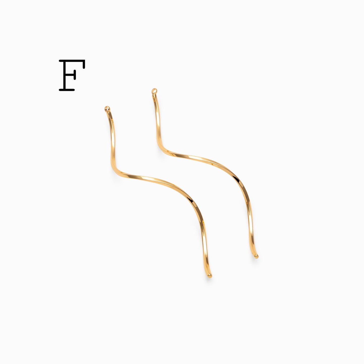 10pcs Gold/ Silver Earring Wire Charms, Gold/ Rhodium plated Brass Chain Bar Pendants, Earwire Connector Findings (GB-454)