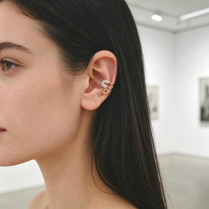 4pcs CZ Pave Gold Ear Cuffs, Dainty Ear Cuff, Delicate Ear Cuff, Ear Cuff No Piercing (GB-1335)