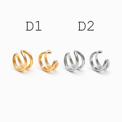 10pcs Gold Ear Cuff, Cartilage, Fake Piercing, Cartilage Ear Cuff, Ear Wrap, Earcuff (GB-2826)