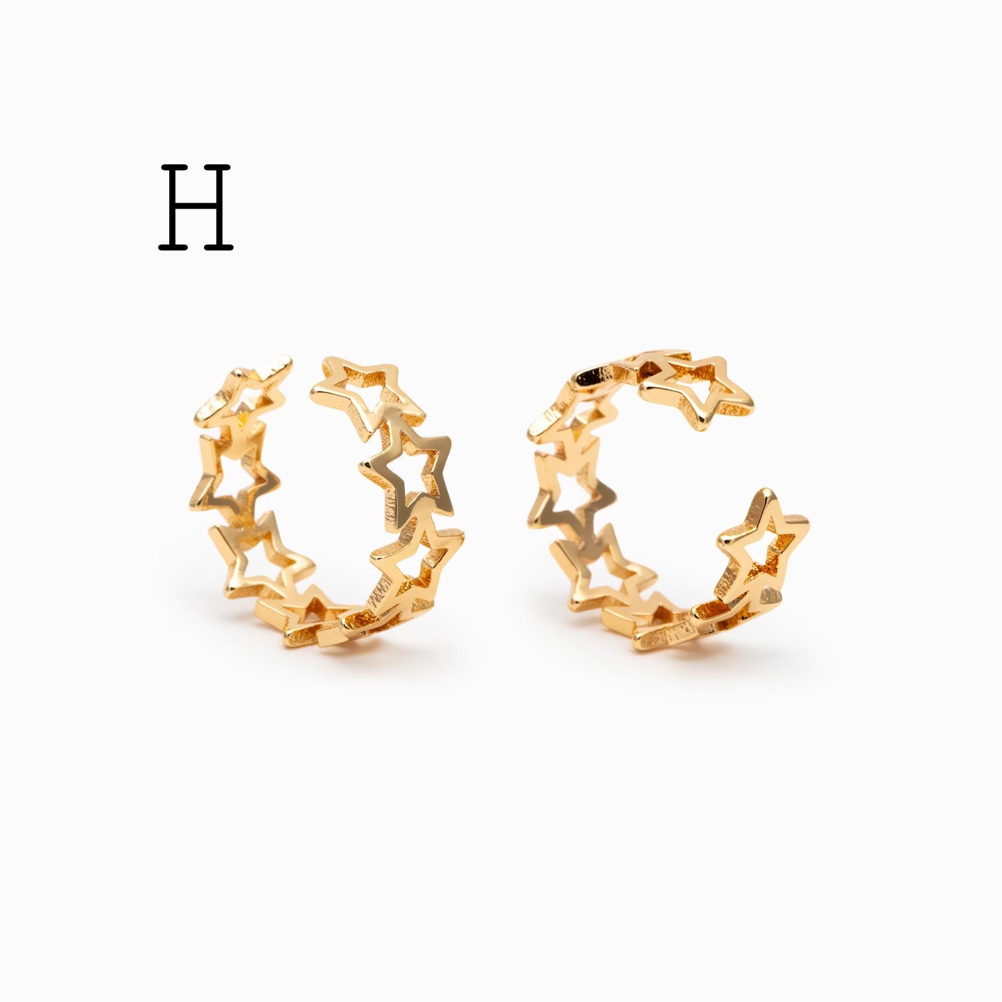 10pcs Gold Ear Cuff, Cartilage, Fake Piercing, Cartilage Ear Cuff, Ear Wrap, Earcuff (GB-2826)