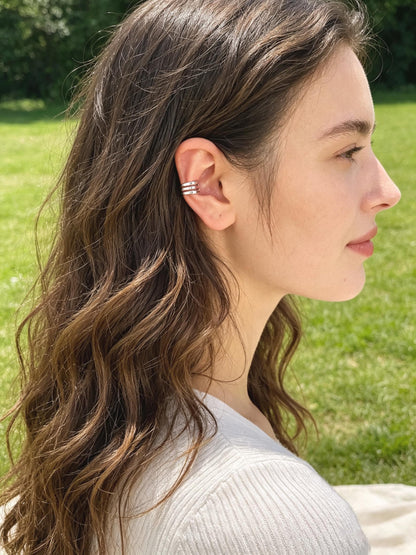 10pcs Gold Ear Cuff, Cartilage, Fake Piercing, Cartilage Ear Cuff, Ear Wrap, Earcuff (GB-2826)