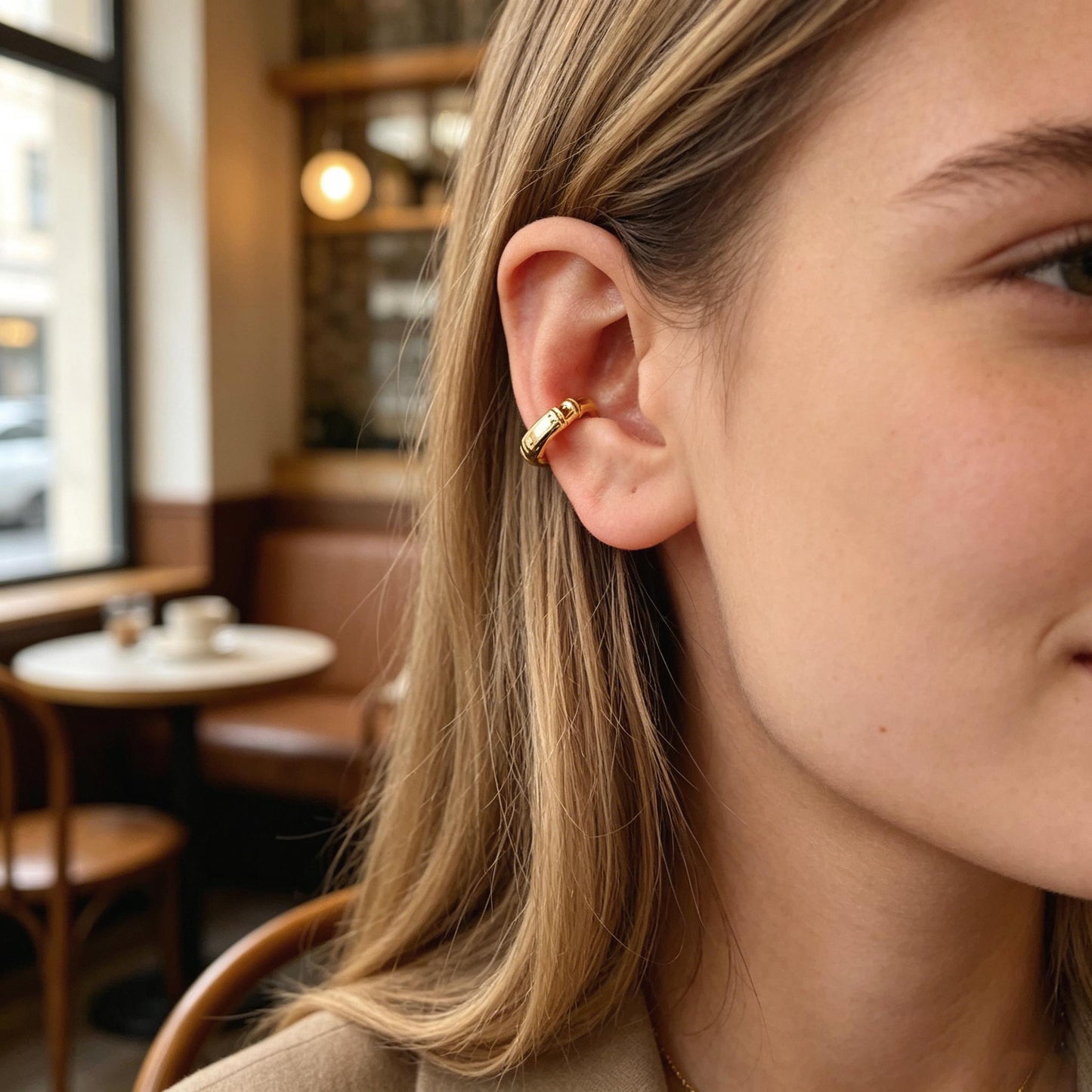 4pcs Gold/ Silver Tone Ear Cuff, Minimalist Cartilage Earrings, Dainty Clip On Earrings (GB-4579)