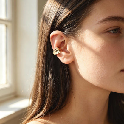 4pcs Gold/ Silver Tone Ear Cuff, Minimalist Cartilage Earrings, Dainty Clip On Earrings (GB-4579)
