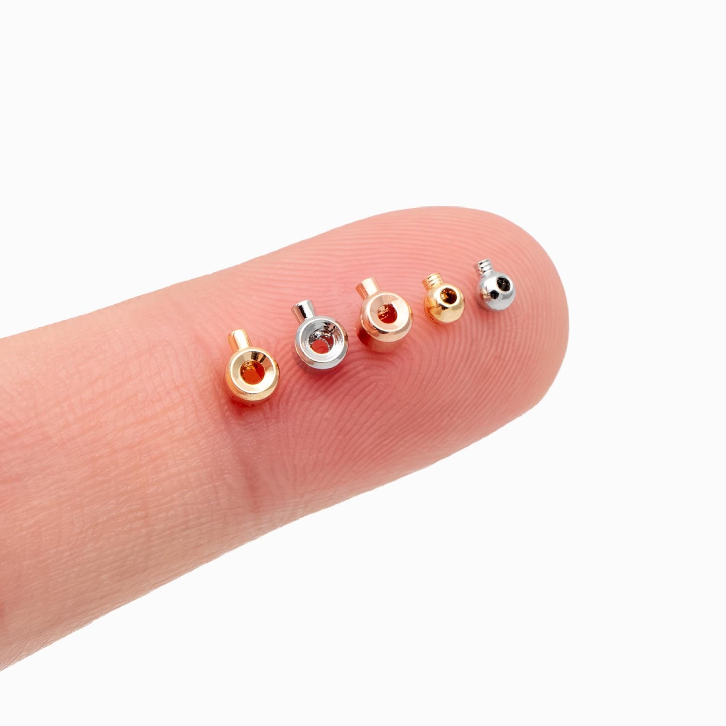 10pcs Gold/ Silver/ Rose Gold Crimp Beads, Rondelle Crimp 3x2mm, Fit Soft Wire/ Cord Only (GB-400)