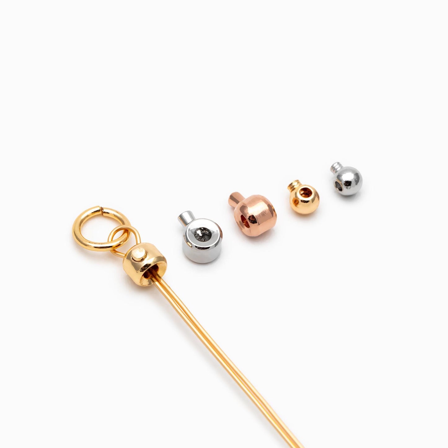 10pcs Gold/ Silver/ Rose Gold Crimp Beads, Rondelle Crimp 3x2mm, Fit Soft Wire/ Cord Only (GB-400)