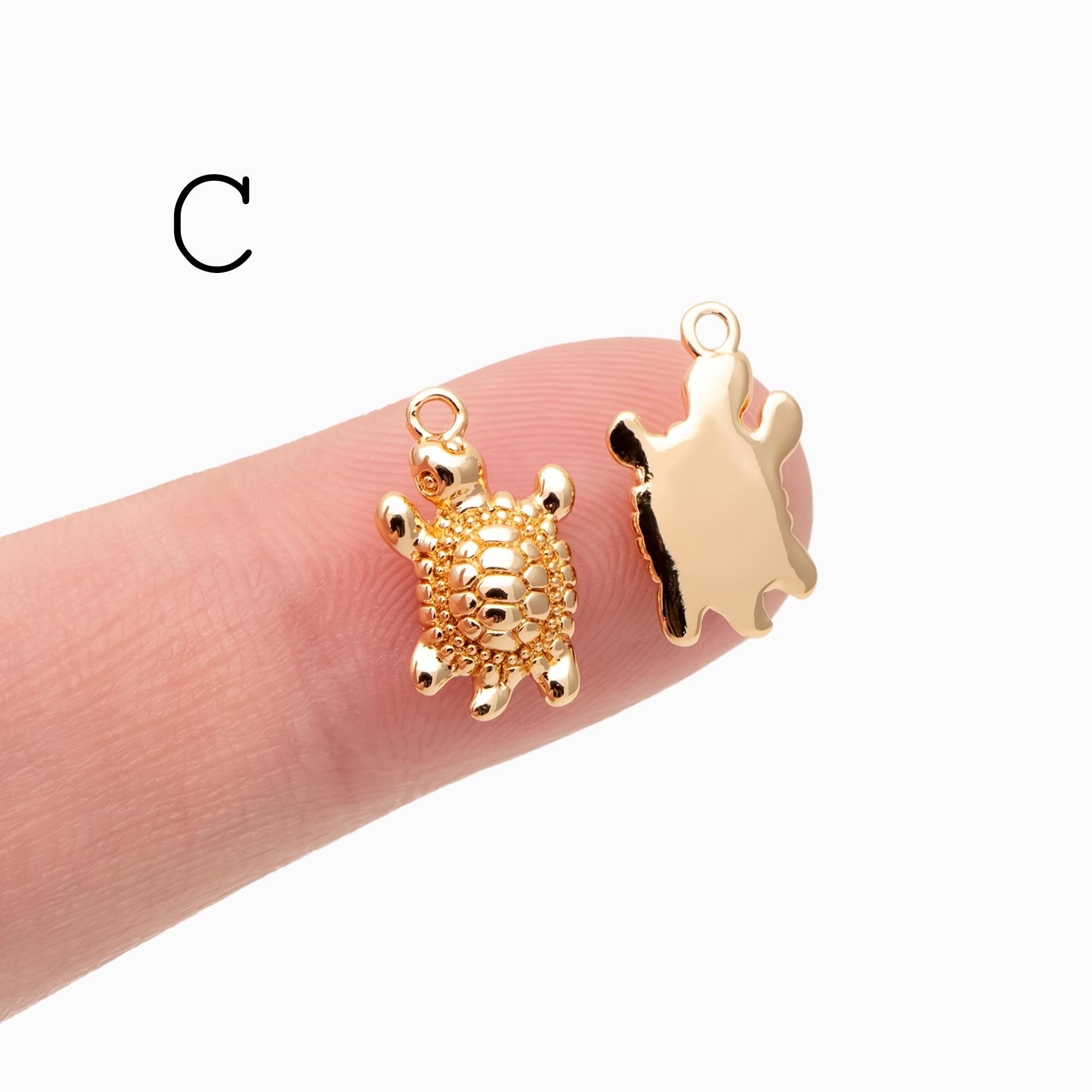 10pcs Gold Ocean Charms, 18K Gold plated Brass Beach Charms, DIY Supplies Wholesale (GB-3936)