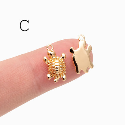 10pcs Gold Ocean Charms, 18K Gold plated Brass Beach Charms, DIY Supplies Wholesale (GB-3936)
