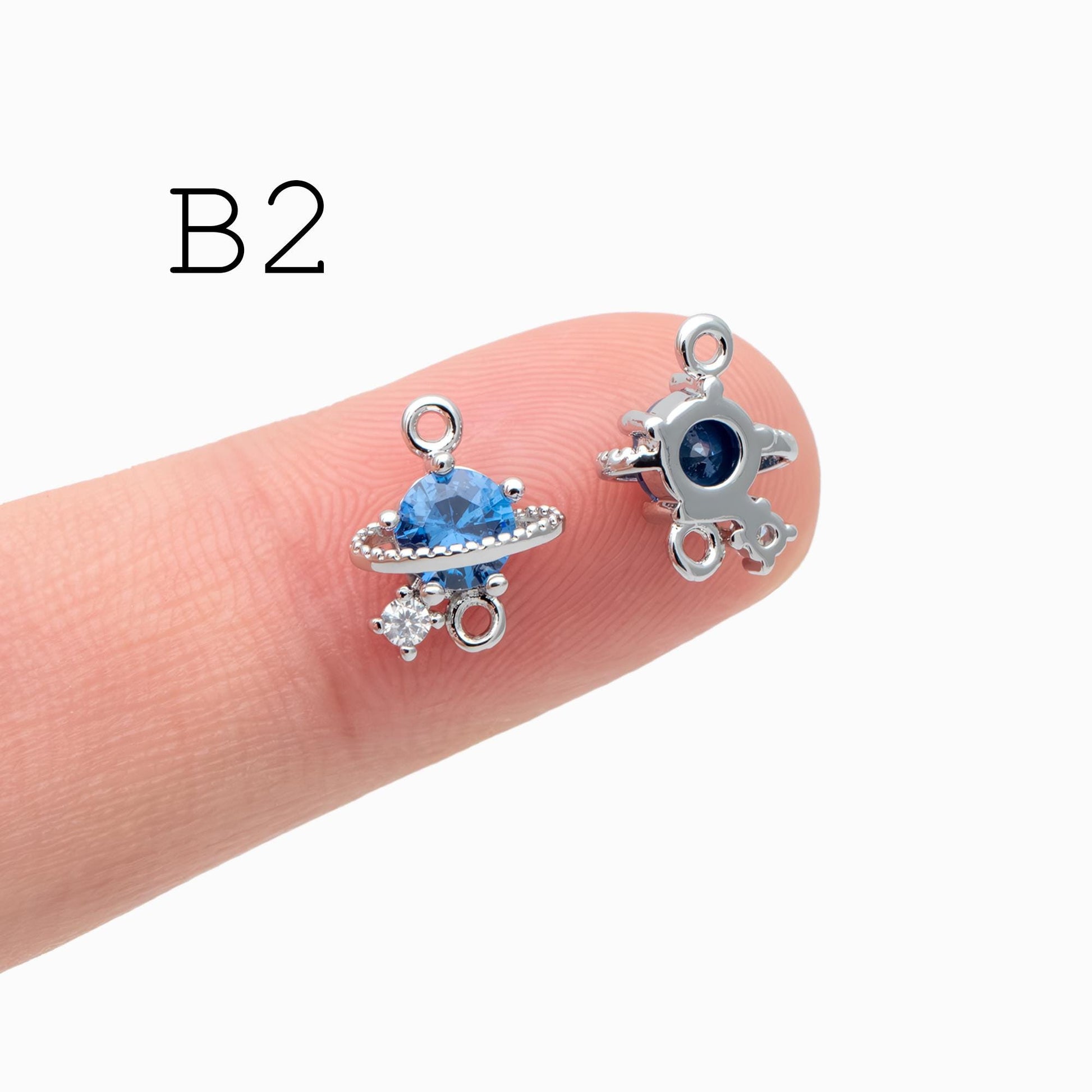 4pcs CZ pave Gold Geometric Charms, 18K Gold/ Rhodium plated Brass Geometric Connectors (GB-3231)