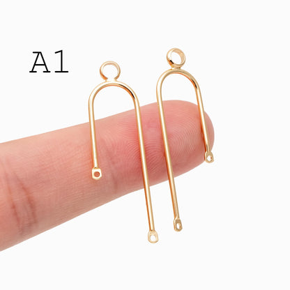 10pcs Gold/ Silver U-shaped Bar Stick Charms/ Earrings (GB-784)