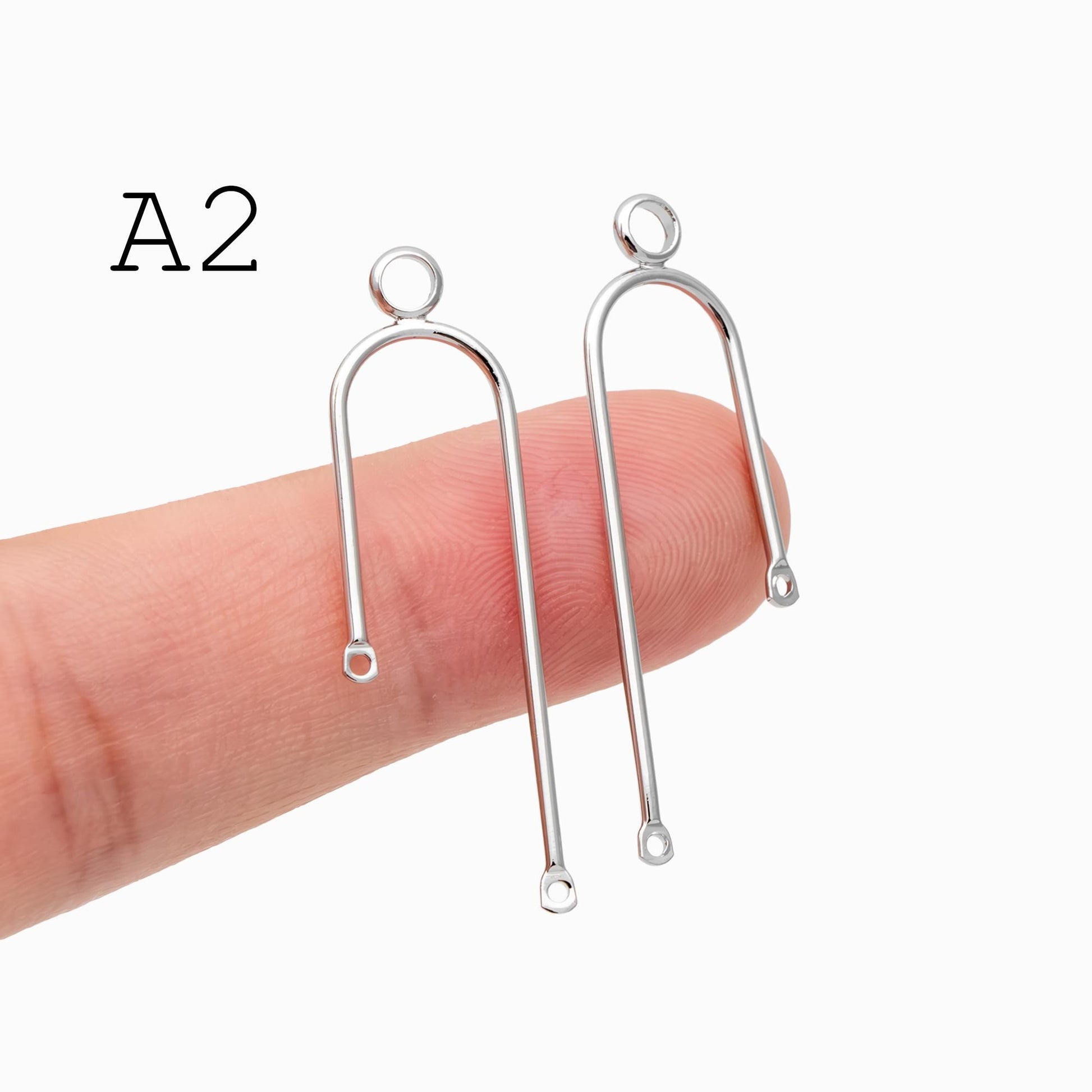 10pcs Gold/ Silver U-shaped Bar Stick Charms/ Earrings (GB-784)