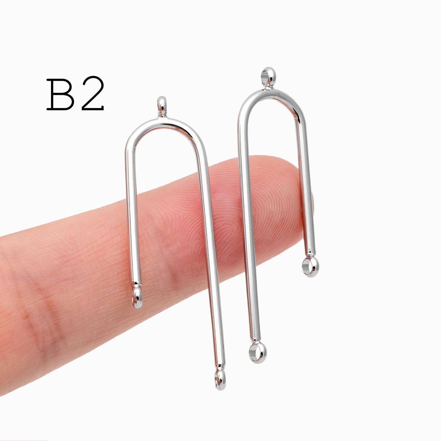 10pcs Gold/ Silver U-shaped Bar Stick Charms/ Earrings (GB-784)