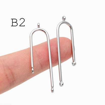 10pcs Gold/ Silver U-shaped Bar Stick Charms/ Earrings (GB-784)
