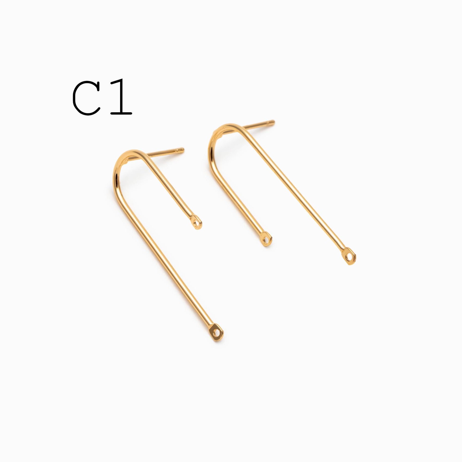 10pcs Gold/ Silver U-shaped Bar Stick Charms/ Earrings (GB-784)