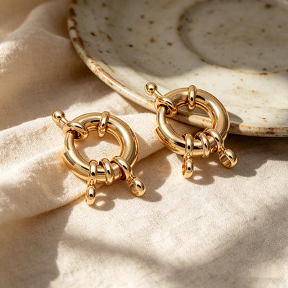 4pcs Gold Sailor Clasp,Round Clasp,Sailor Clasp for DIY Jewelry Making Supply (GB-4777)