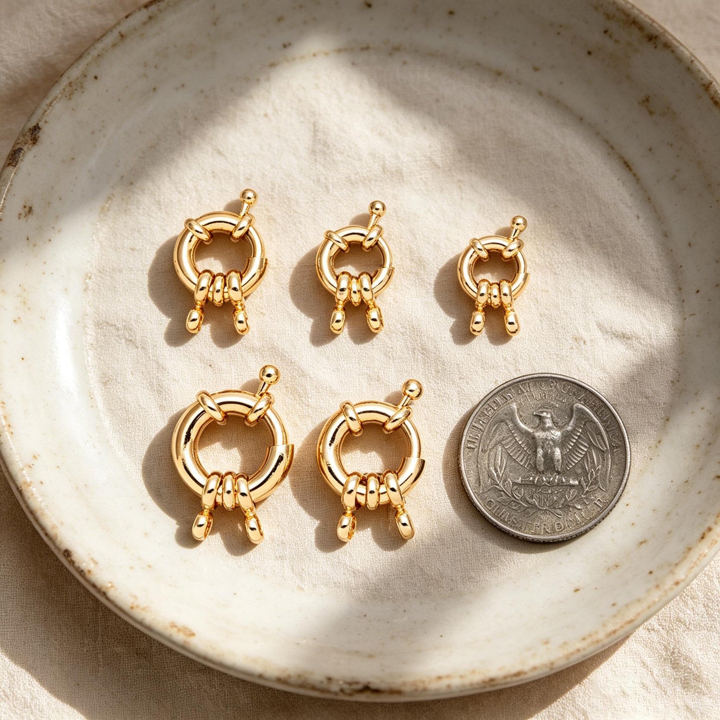 4pcs Gold Sailor Clasp,Round Clasp,Sailor Clasp for DIY Jewelry Making Supply (GB-4777)