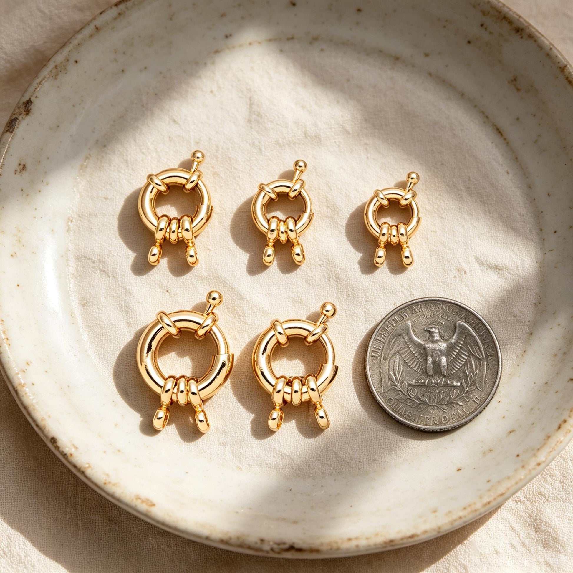 4pcs Gold Sailor Clasp,Round Clasp,Sailor Clasp for DIY Jewelry Making Supply (GB-4777)