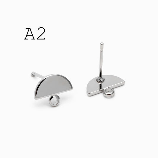 10pcs Gold/ Silver tone Geometric Earrings, 18K Gold/ Rhodium plated Brass, Minimalist Earring Components (GB-624)