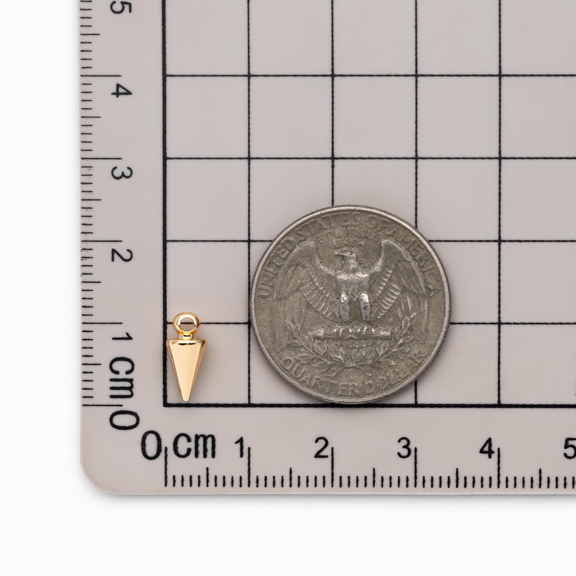 4pcs Gold plated Brass Bullet-shaped Charms 11x5mm, Arrow DANGLE Pendants (GB-2416-A)