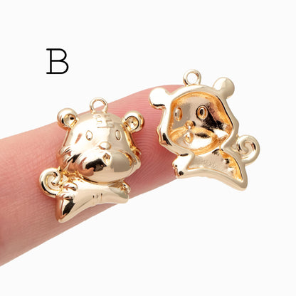 4pcs Gold giraffe / Tiger / Dinosaur Pendant, Jewelry Making, Diy Material, Jewelry Supplies (GB-4086)