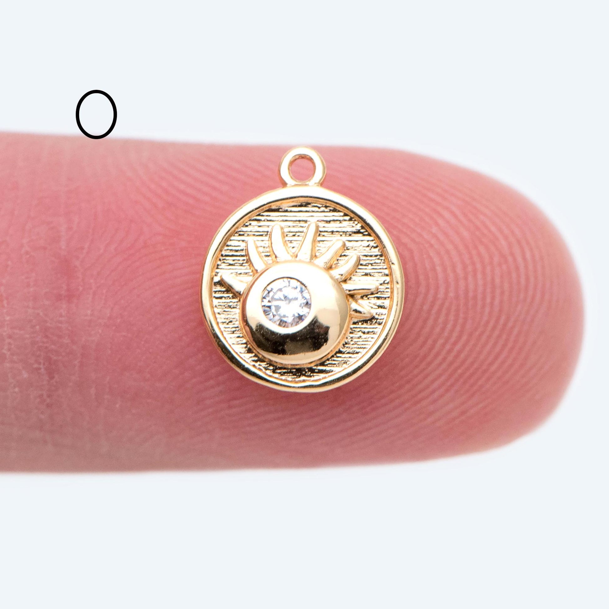4pcs Gold plated Evil Eye Charms, CZ Pave Eye Pendants, 18K Gold plated Brass, Mystic Eye Jewelry Findings Supplies (GB-1819)