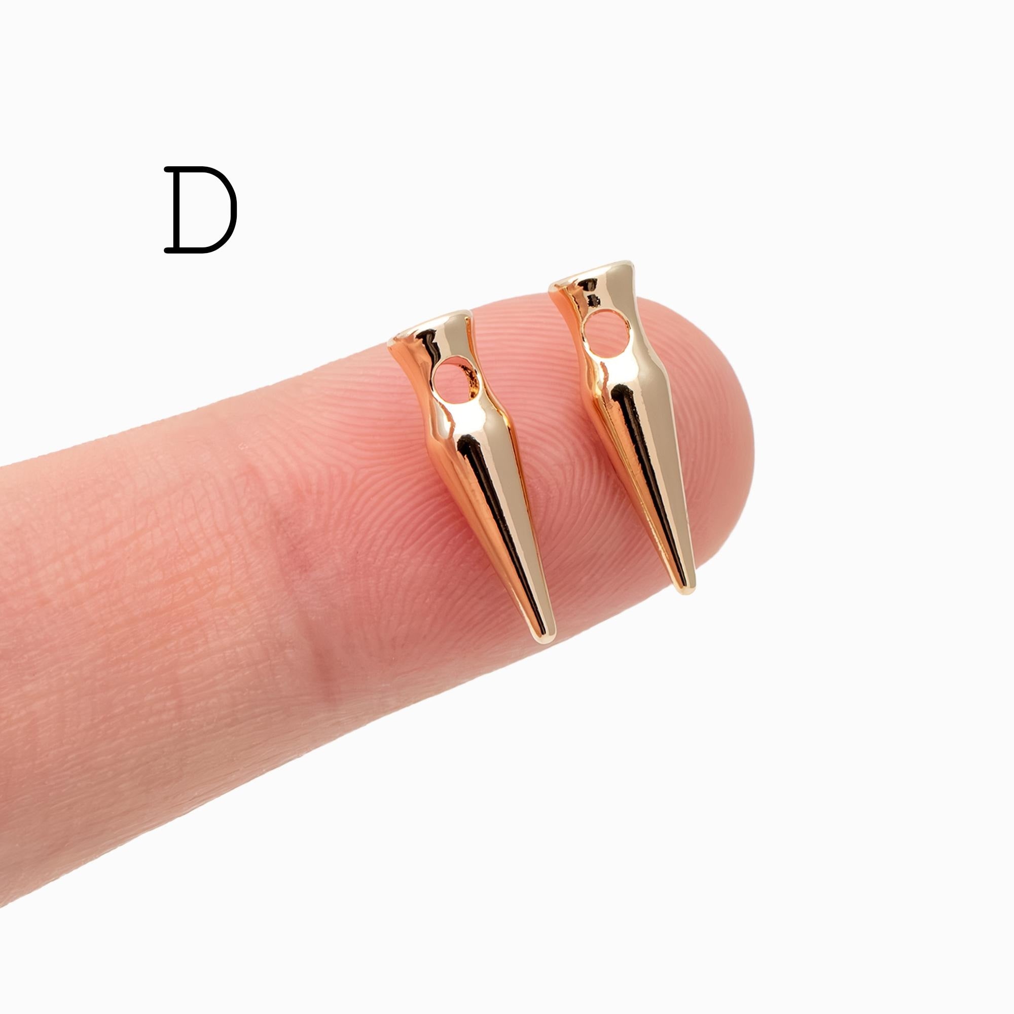 4pcs Gold/ Silver Tone Drop Charm, Minimalist DIY Jewelry, Modern Pendants for Necklaces & Earrings (GB-2416)