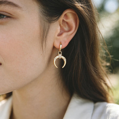 4pcs Gold/ Silver Tone Moon and Star Charm, 18K Gold/ Rhodium plated Brass, Celestial Charm Pendants (GB-2394)