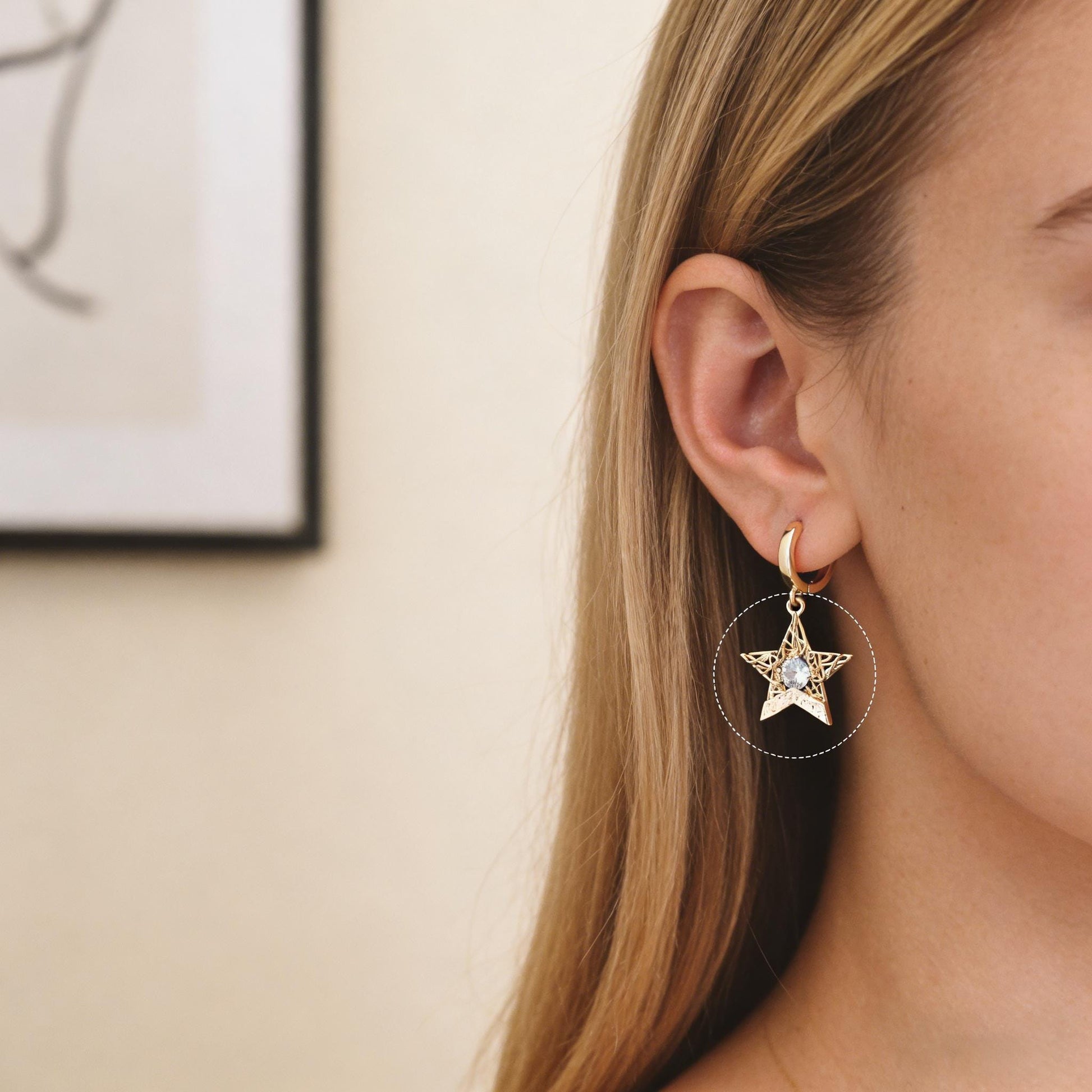 4pcs Gold Star Charm, Earring Findings, Jewelry Making, Diy Material, Jewelry Supplies (GB-2900)