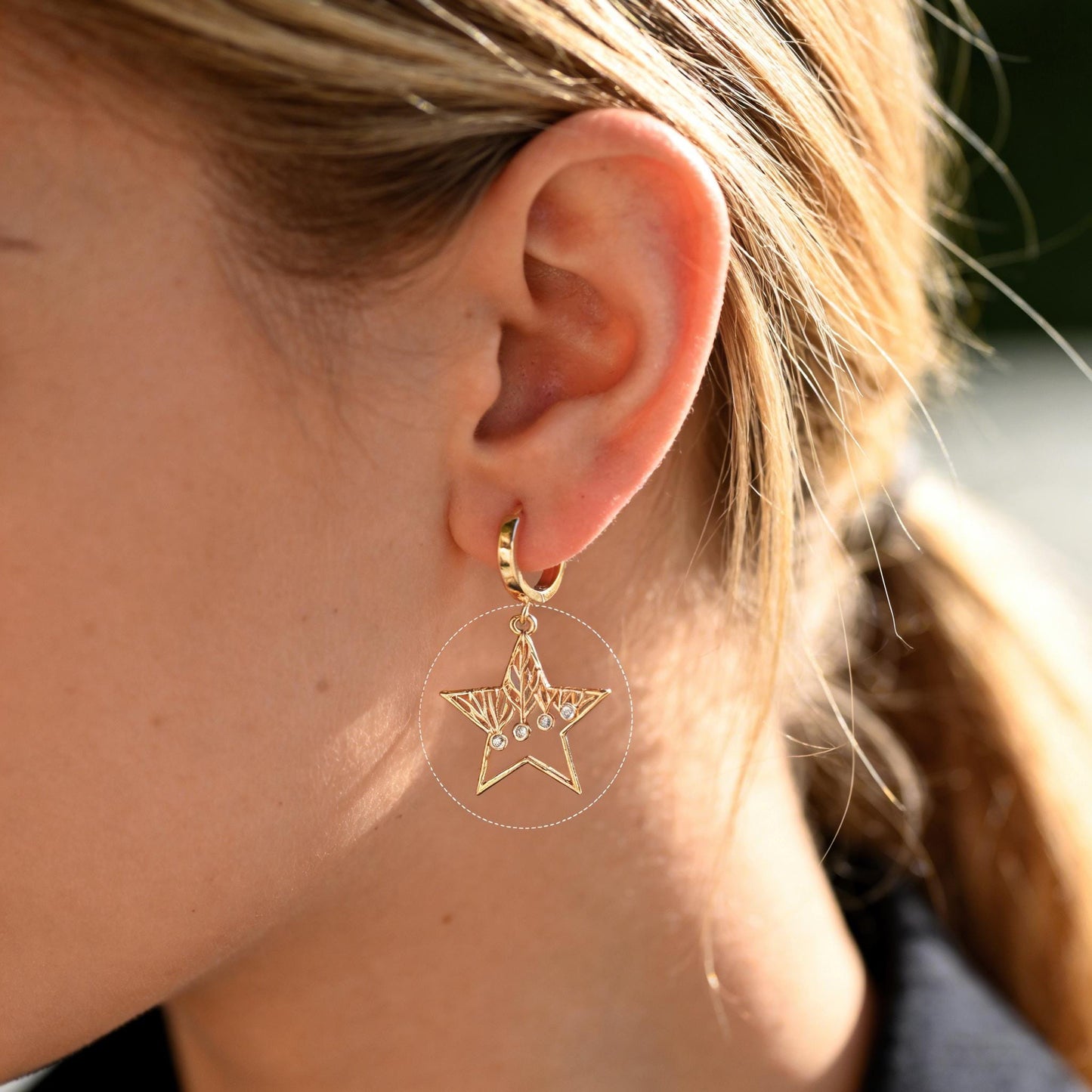 4pcs Gold Star Charm, Earring Findings, Jewelry Making, Diy Material, Jewelry Supplies (GB-2900)