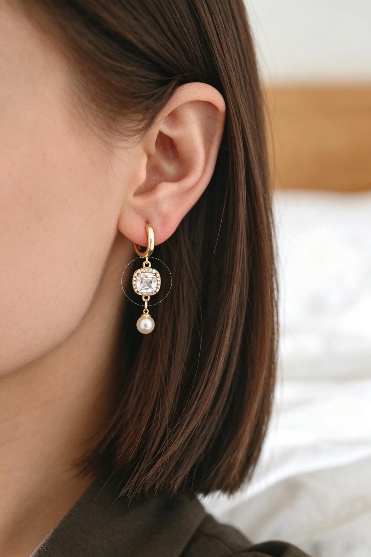 4pcs CZ pave Gold Geometric Charms, 18K Gold/ Rhodium plated Brass Geometric Connectors (GB-3231)