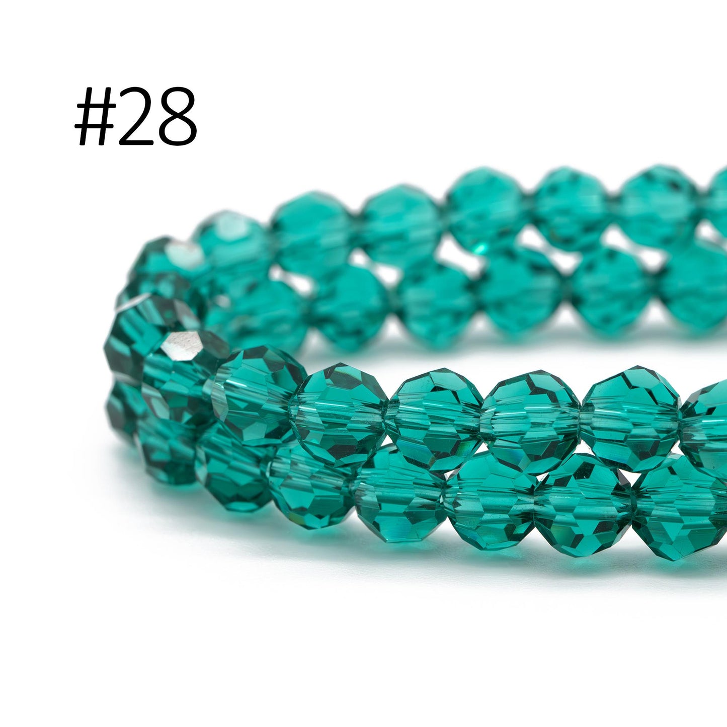 95pcs Round Faceted Crystal Glass Beads 6mm Rose Gold- (32QZ-06)