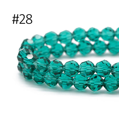 95pcs Round Faceted Crystal Glass Beads 6mm Rose Gold- (32QZ-06)
