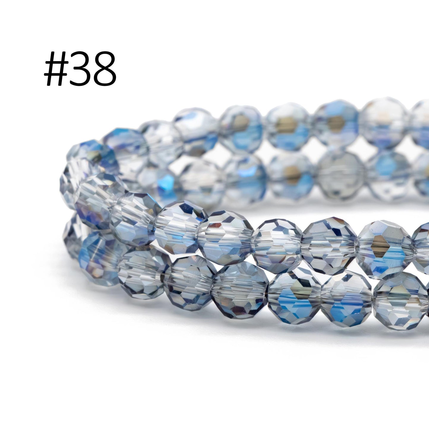 95pcs Round Faceted Crystal Glass Beads 6mm Rose Gold- (32QZ-06)