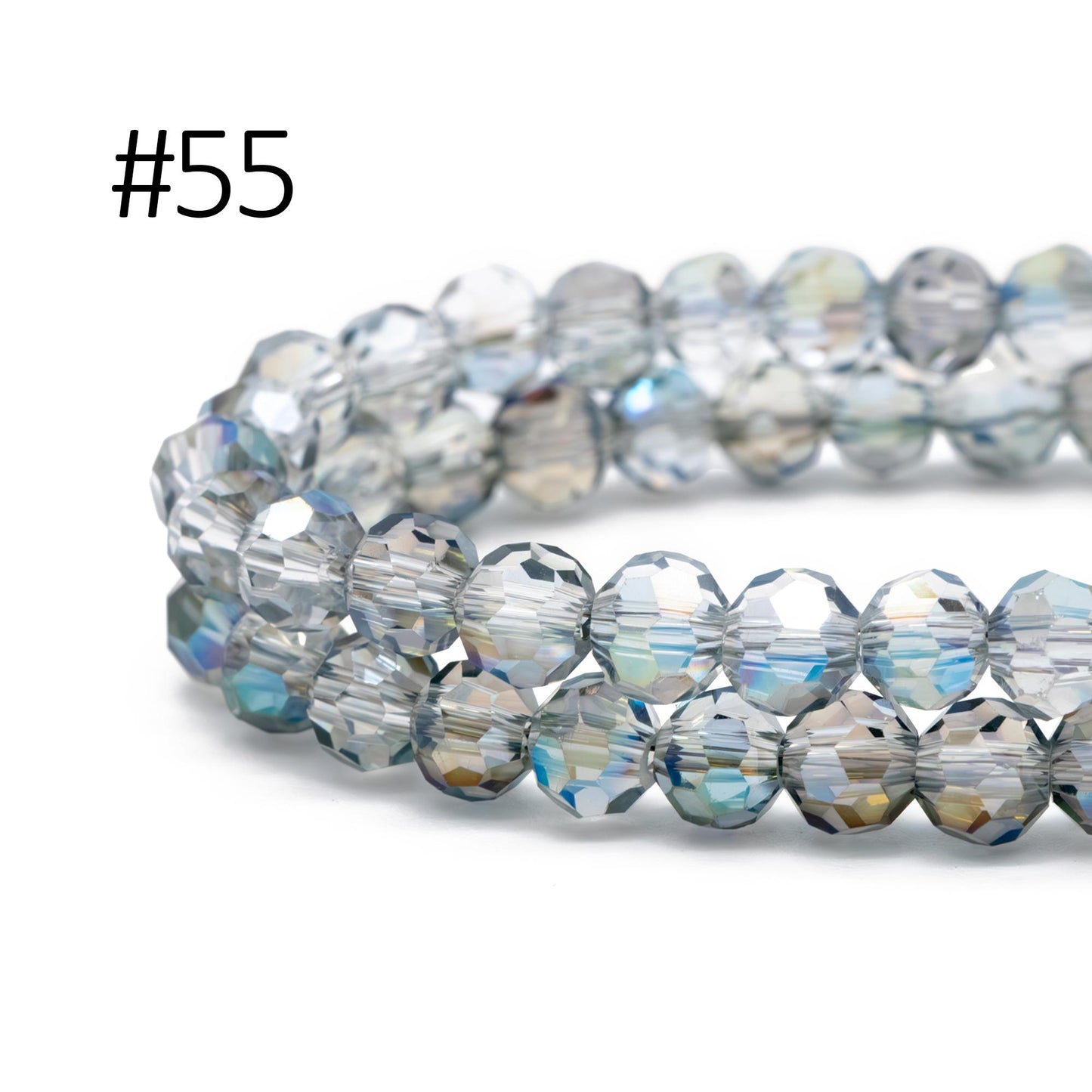 95pcs Round Faceted Crystal Glass Beads 6mm Rose Gold- (32QZ-06)