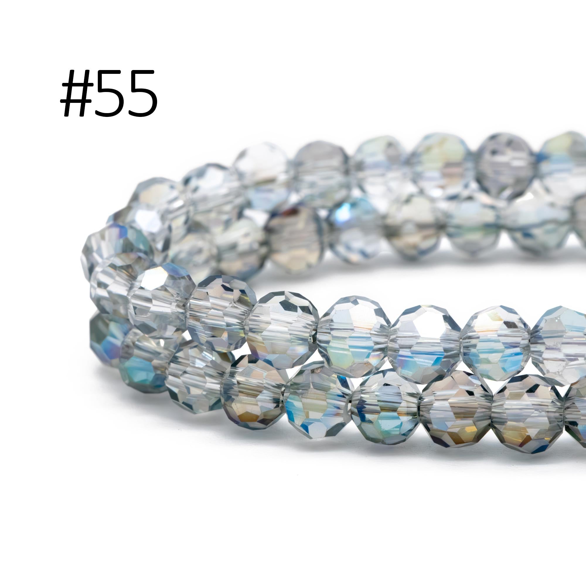 95pcs Round Faceted Crystal Glass Beads 6mm Rose Gold- (32QZ-06)